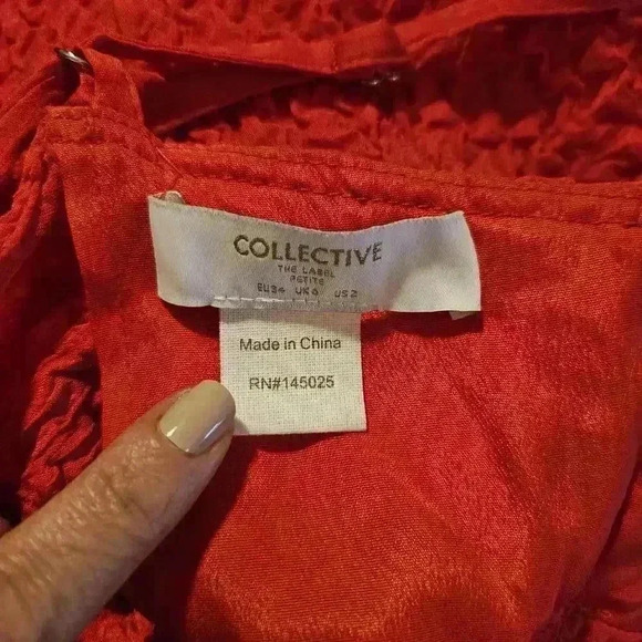 Stylish Collective Red Smocked Dress - Picture 4 of 5